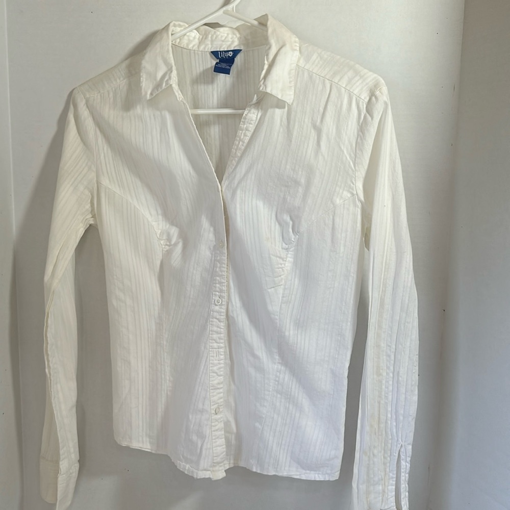 Lilu white lightweight button up top y2k size large